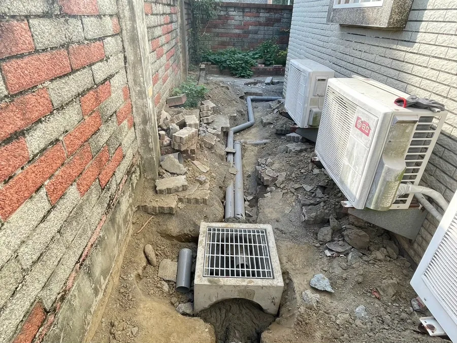 台南統包推薦【富川土木包工業】地坪連鎖磚工程,排水管路工法細