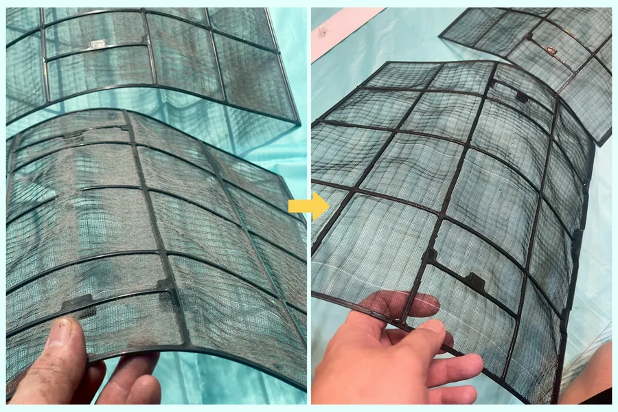 高雄冷氣清潔推薦│涼拾冷氣清潔│冷氣深層清洗前後對比│效能提