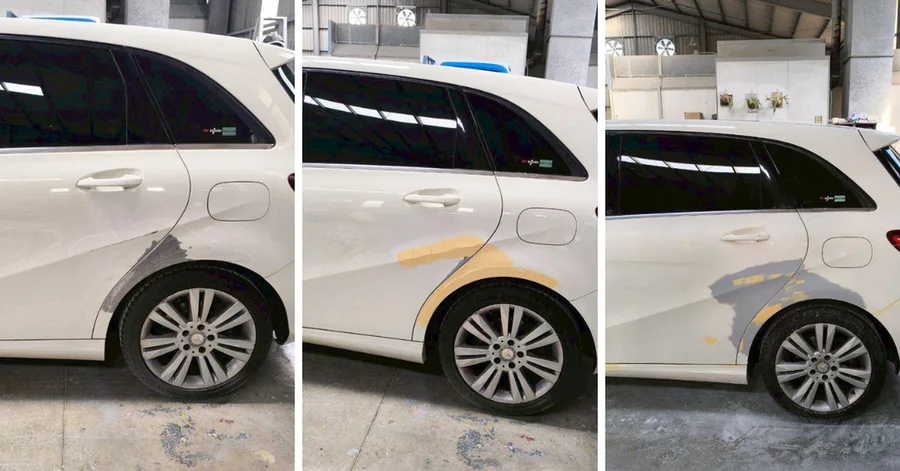 台南鈑烤推薦｜興泰汽車修配廠 CP 值超高｜賓士車受損修復前後比對＋實拍分享