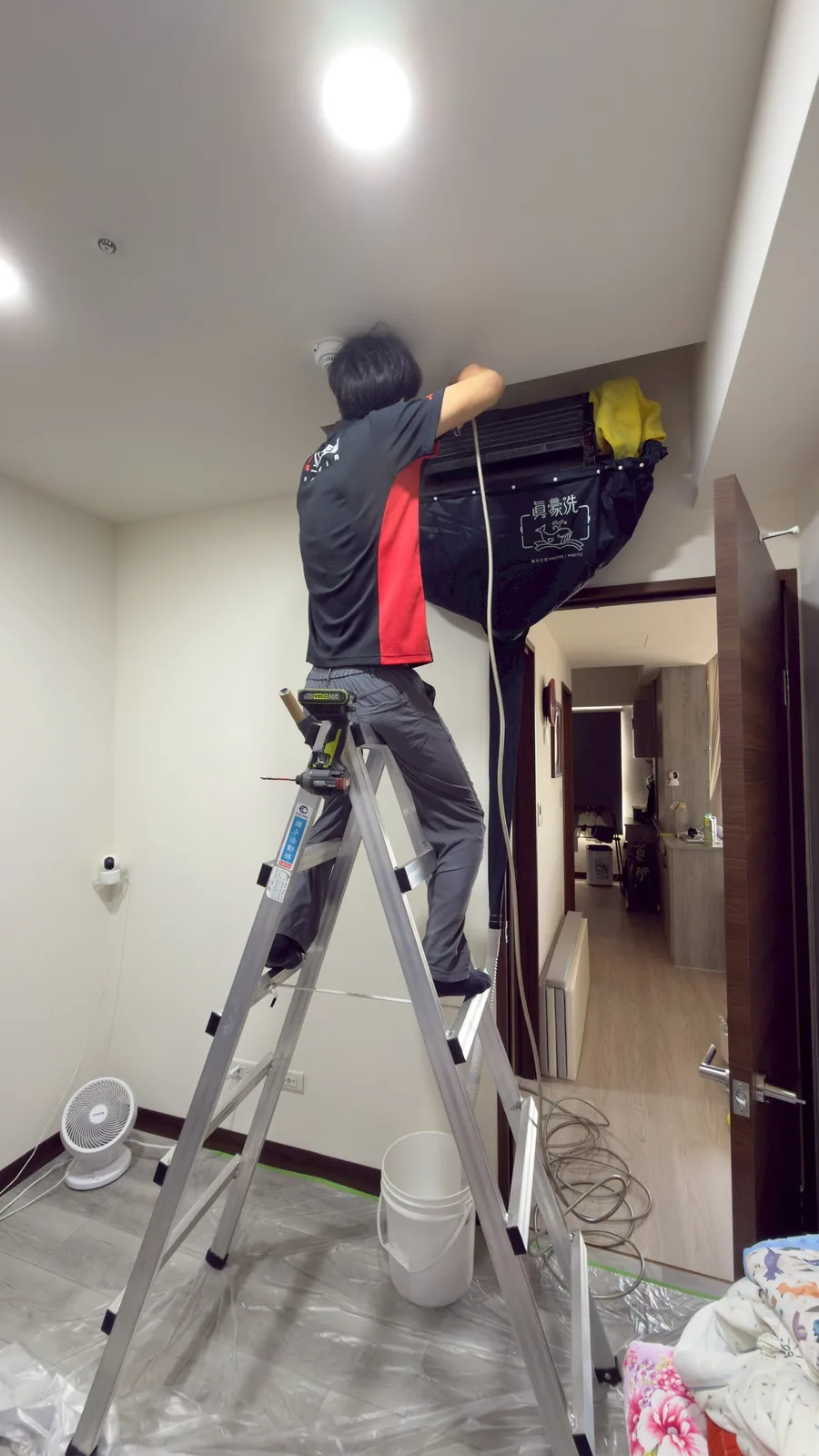 台中冷氣清洗到府施工防護