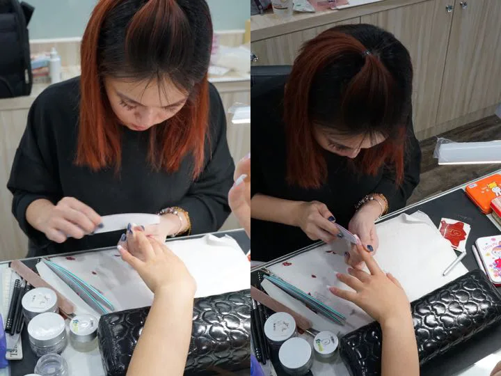 【台南美甲】指愛美麗 藝術美甲沙龍｜美炸的法式水晶指甲。